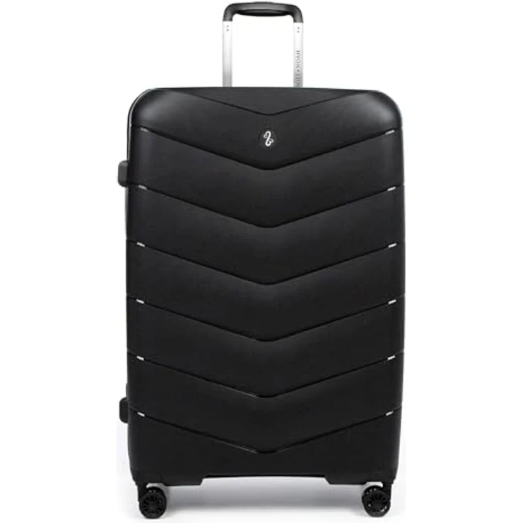 EMILY & NOAH Trolley E&N Travelbestie Werner 70402, 95 l Damen Koffer aus robustem Polypropylen mit 4 Doppelrollen und TSA-Schloss, schwarz – Bild 1