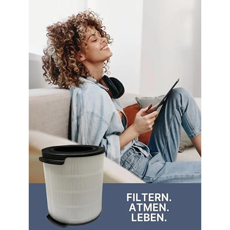 Comedes Ersatzfilter für Philips FY1700/30, Luftreiniger Zubehör für AC1715/30, AC1711, HEPA-Filter mit Aktivkohle, 23,5 cm hoch – Bild 2
