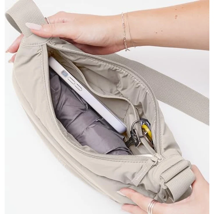 Got Bag Umhängetasche Puffer Moon Bag - Umhängetasche S 32 cm (scallop) - Nachhaltige Umhängetasche aus recycelten Fischernetzen mit gepolsterter Optik – Bild 5