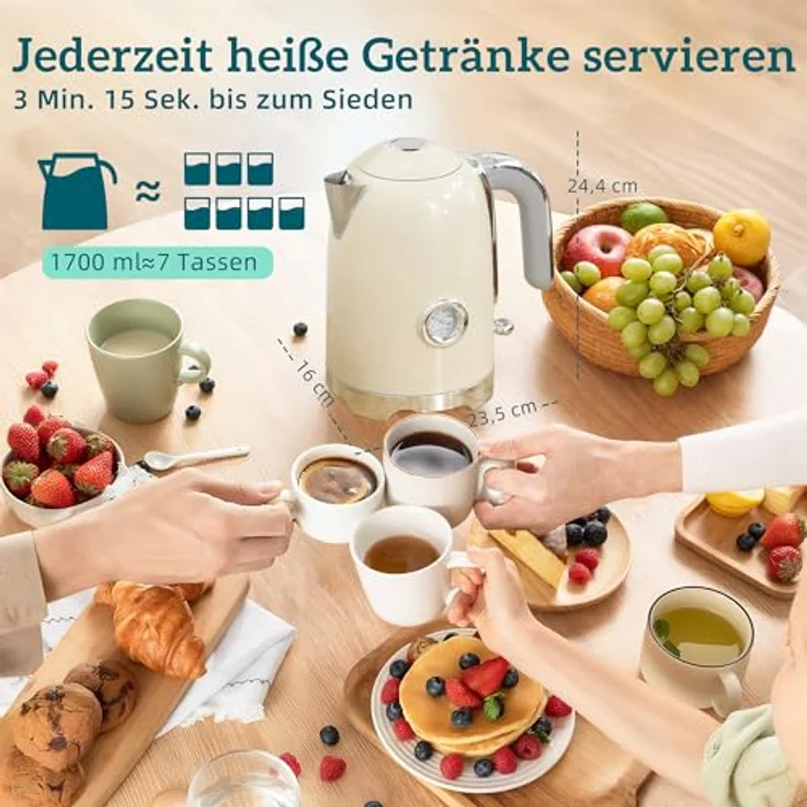HOMCOM Toaster- und Wasserkocher-Set, 2 Schlitze Toaster mit 7 Bräunungsstufen und 1,7 L Wasserkocher, cremeweiß – Bild 7