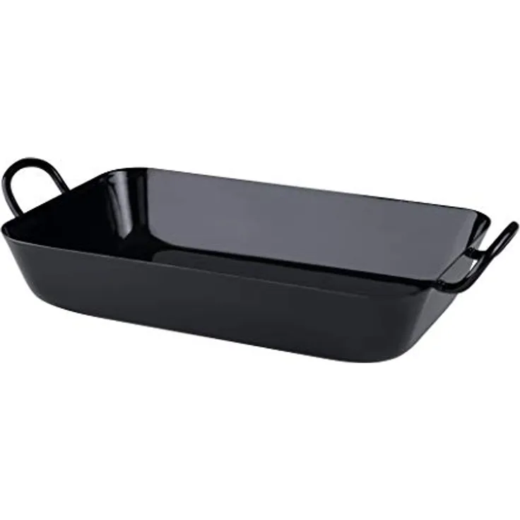 Riess Oma's Bratpfanne 50/28 CLASSIC, Emaille schwarz, extra groß für Braten und Backen, Induktion, hitzebeständig bis 450°C