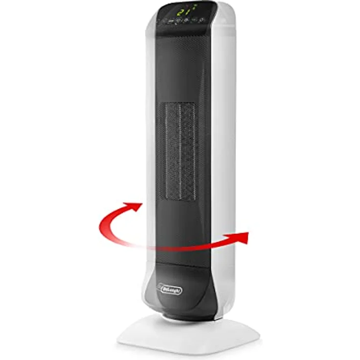 De'Longhi Turm-Keramik-Heizlüfter, Schnellheizung mit 2 Leistungsstufen, Fernbedienung, 24h-Timer, Eco-Funktion, Sicherheitsthermostat, Griff Hinten, 2000W, HFX25S20, Weiß/Schwarz – Bild 2