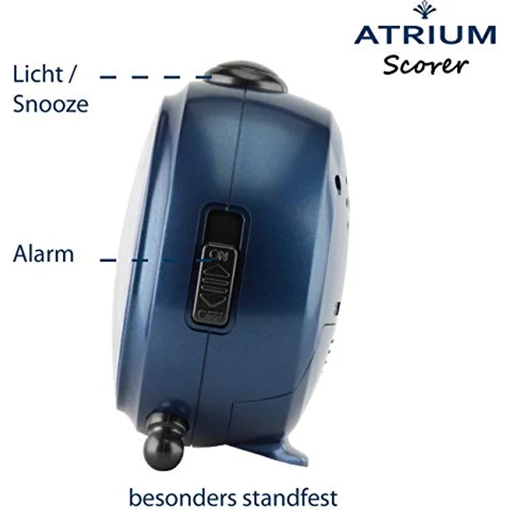 ATRIUM Kinderwecker Scorer Fußballer, Analog Quarz mit Snooze-Funktion und Licht, Dunkelblau/Grün/Schwarz, Modell A932-5 – Bild 2
