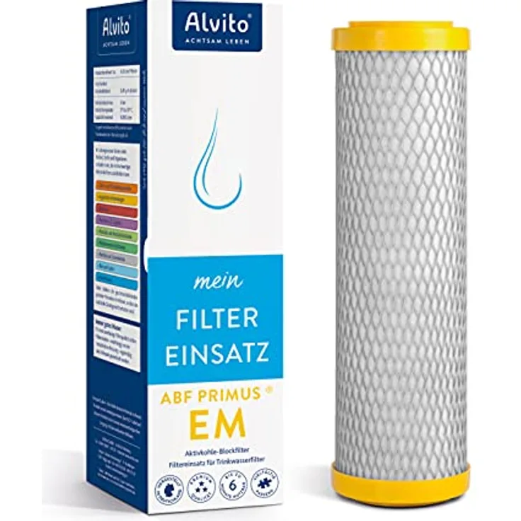 Alvito Wasserfilter, mit EM-Keramik, für Aktivkohle Blockfilter