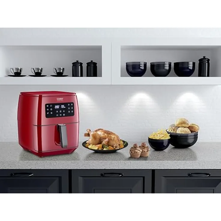 Caso AF 600 XL, Heißluftfritteuse mit SHAKE-Reminder und 12 Automatik-Programmen, 6 Liter Korbvolumen