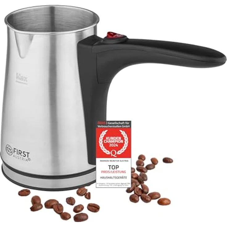 TZS First FA 5450 1 Wasserkocher, 800W, 0,35L, Edelstahl, schwarz – Bild 2