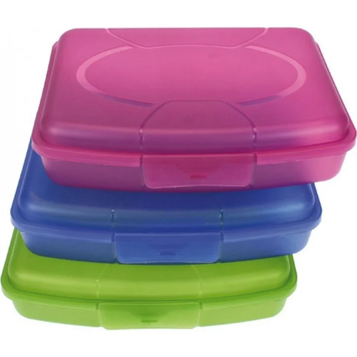 HAC24 Lunchbox Brotdose Brotbüchse Butterbrotdose Brotzeitbox Vesperdose Kinder, Kunststoff, (3-tlg), 17 x 13 x 4 cm Spülmaschinenfest – Bild 1