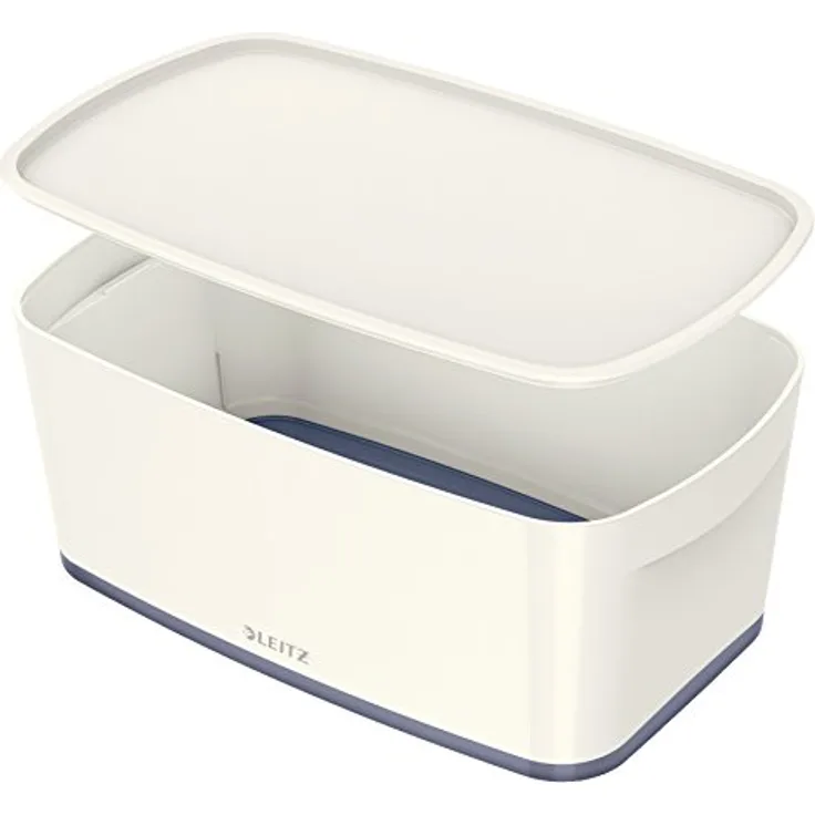 Leitz MyBox, Aufbewahrungsbox mit Deckel, Klein, Blickdicht, Weiß, Kunststoff, 52294001