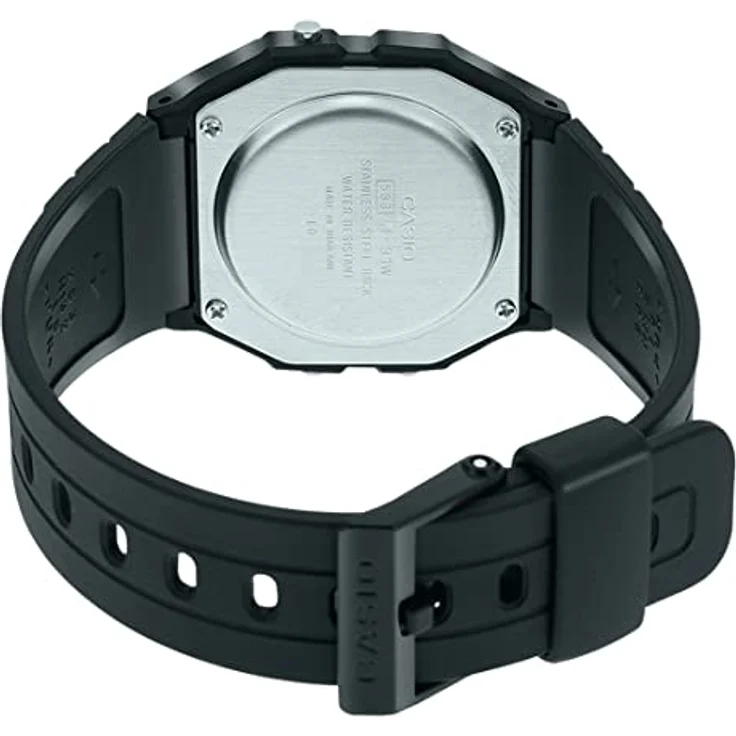 Casio F-91W-3DG Armbanduhr schwarz, Digital, Mineral, 9 Stück – Bild 4
