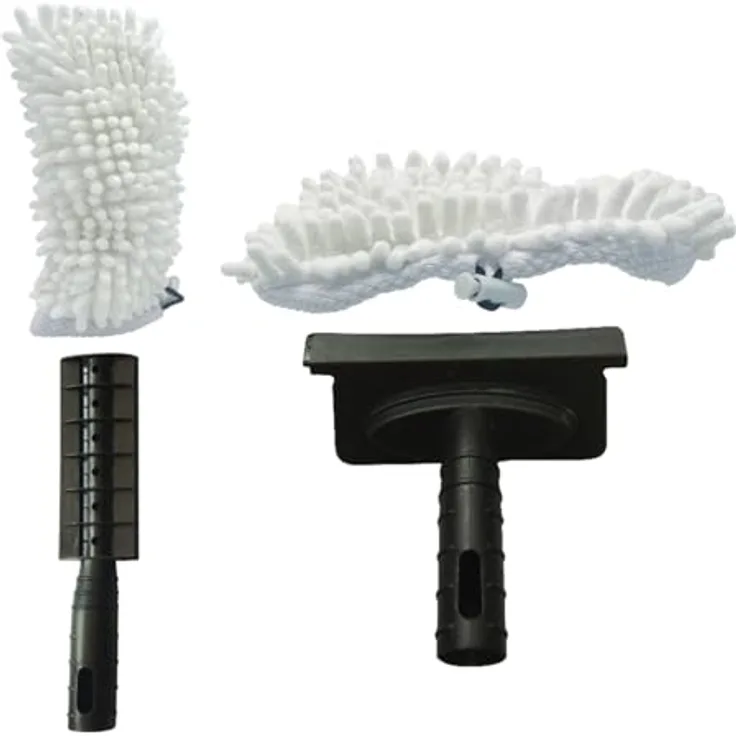 Livington Steam Twister Pro Kit - Zubehör für den Steam Twister Dampfreiniger - Fensterreinigungsaufsatz, großer Reinigungsaufsatz & 2x Mikrofaserpad