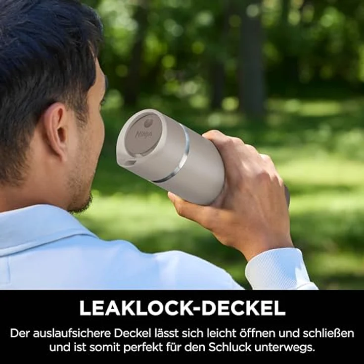Ninja 400 ml Sip Perfect Thermosflasche für Heißgetränke, BPA-frei, spülmaschinenfest, HEATSTORE-Technologie, Stone, DW1603EUUKST – Bild 4