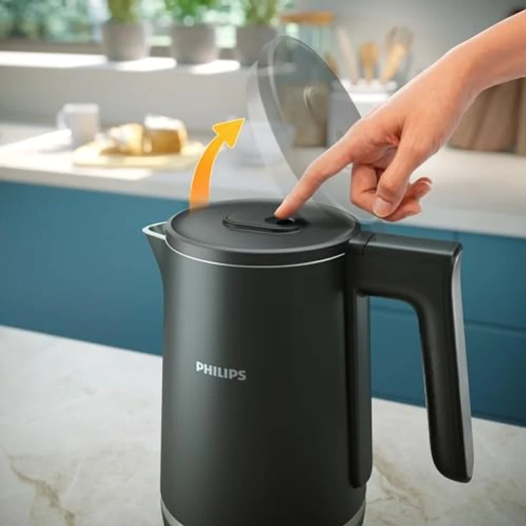 Philips HD9395/90 electric kettle, Wasserkocher, Schwarz - Doppelwandig, Edelstahl Topfeinsatz, Tassenanzeige – Bild 4