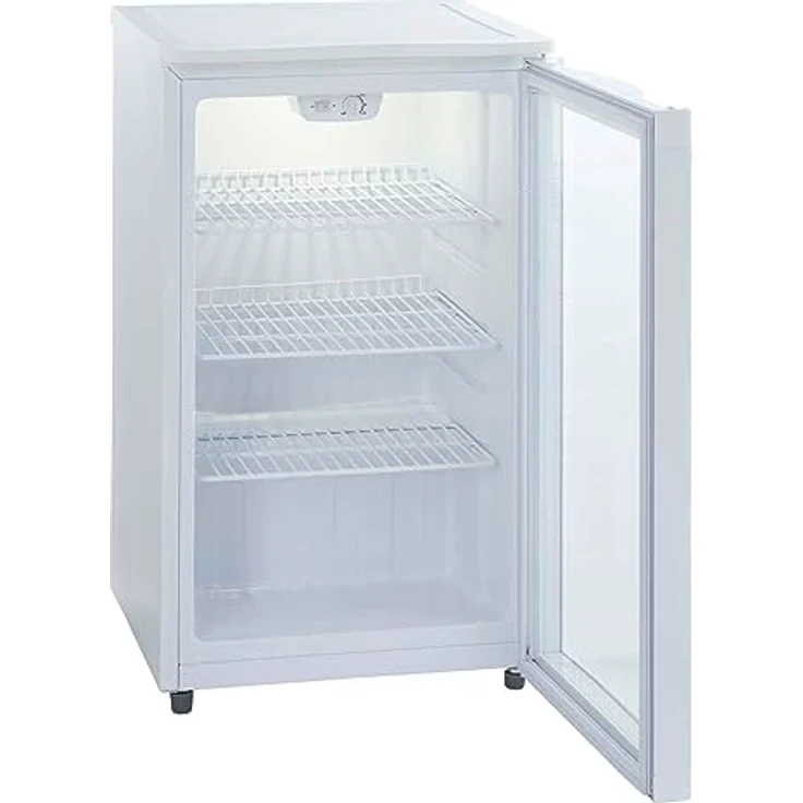 PKM GKS102 Glastür-Kühlschrank | Getränkekühlschrank | 102 Liter | 85 cm hoch | Wechselbarer Türanschlag | Leise Laufleistung | 42 dB – Bild 3