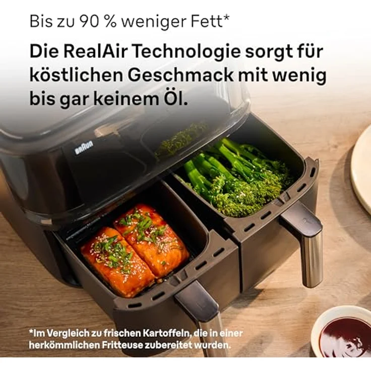 Braun TwinCook 3 Heißluftfritteuse, 50 % schneller, RealAir Technologie, spülmaschinengeeignete Garkörbe – Bild 4