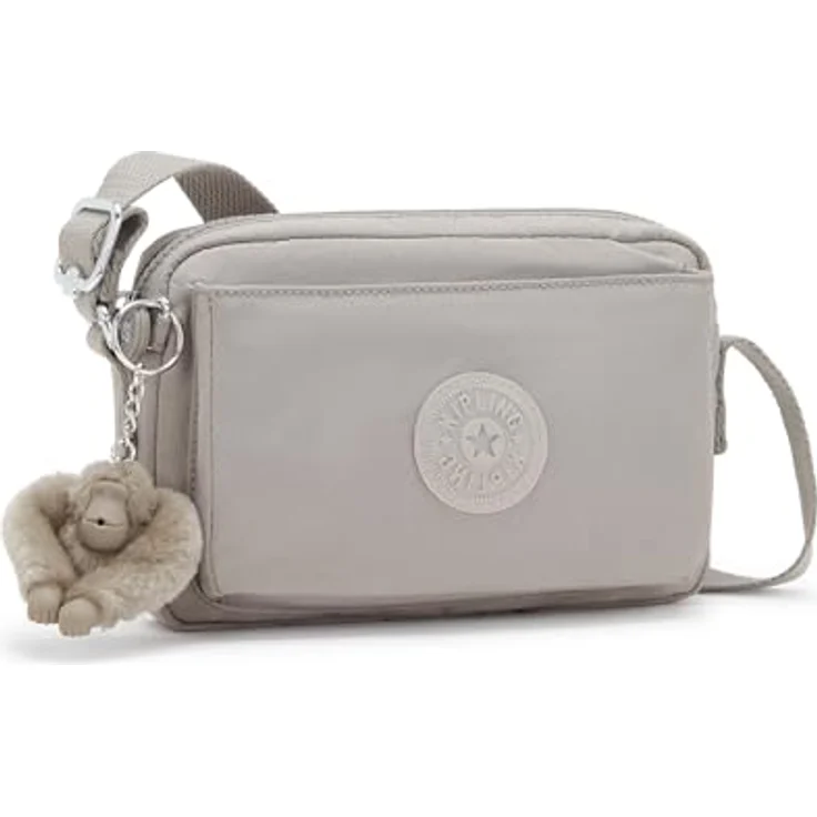Kipling Basic Abanu, Umhängetasche 20 cm aus robustem Material, Grau mit verstellbarem Schultergurt und Seitentaschen – Bild 5