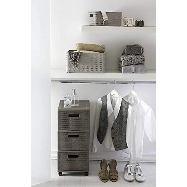 Rotho Country Aufbewahrungskiste 4l in Rattan-Optik, Kunststoff (PP) BPA-frei, weiss, A6+/4l (23,7 x 15,8 x 10,8 cm) – Bild 2