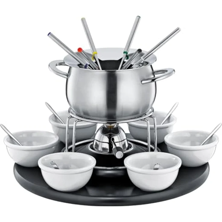 Spring Fondue CAROUSEL Fondue-Garnitur schwarz, 22-teiliges Set mit induktionstauglichem Edelstahl-Topf und Zubehör – Bild 1