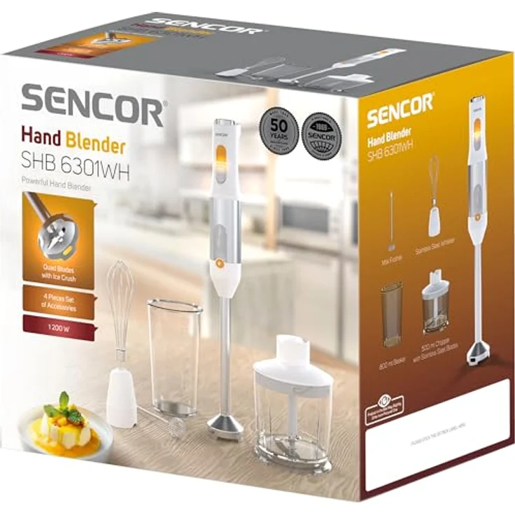 Sencor Ultra-leistungsstarker 1200W Multifunktions-Stabmixer, Stabmixer, Weiss – Bild 2