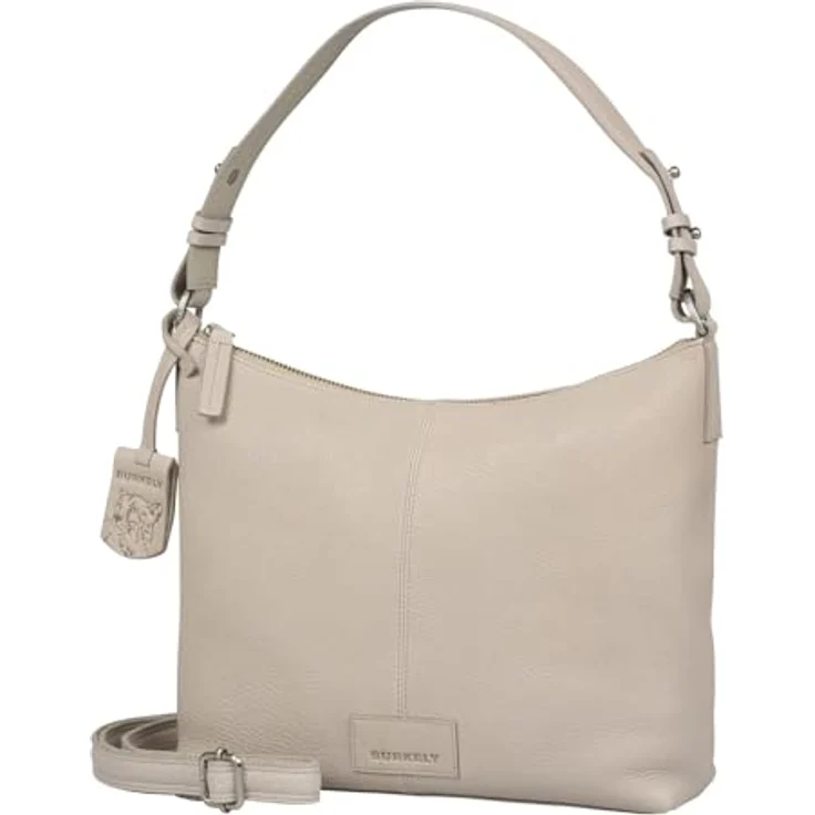 Burkely Soft Skylar Shoulderbag, graue Handtasche aus hochwertigem Rindsleder mit abnehmbarem Schulterriemen und LWG-Zertifikat – Bild 2