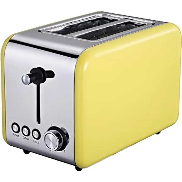 MICHELINO 2-Scheiben Toaster Toastautomat mit Brötchenaufsatz (gelb) – Bild 1
