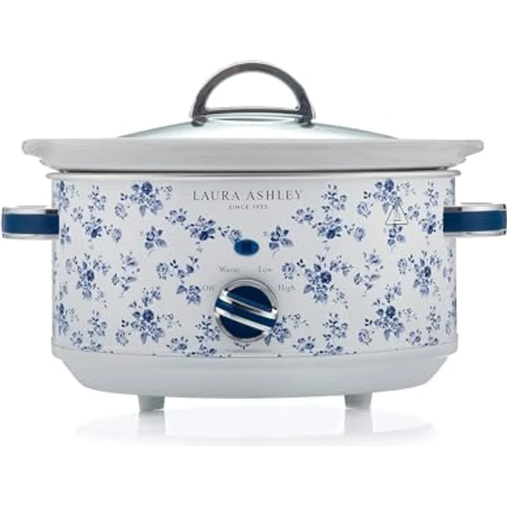 VQ Laura Ashley 3,5 Liter Schongarer mit China Rose Print, Energieeffizient, für 4-5 Personen, 3 Heizstufen, gehärteter Glasdeckel – Bild 1