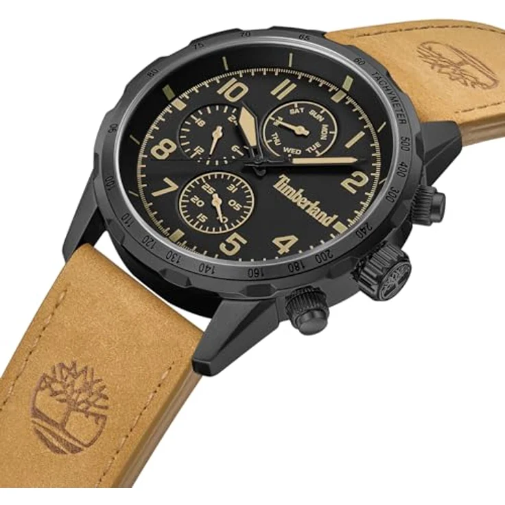 Timberland CAMPTON TDWGF0055403, Multifunktionsuhr mit Quarzwerk, analog, Lederarmband, Tag- und Wochentagsanzeige, Herrenuhr – Bild 2