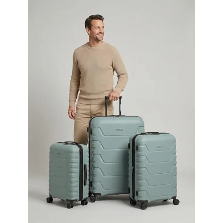 Smartbox Koffer Set 3-teilig Erweiterbar, Hartschalen Reisekoffer S M L aus leichtem Polypropylen, 360° Doppelrollen, TSA Schloss, Kofferset für Handgepäck & Check-in (Edition 01) – Bild 4