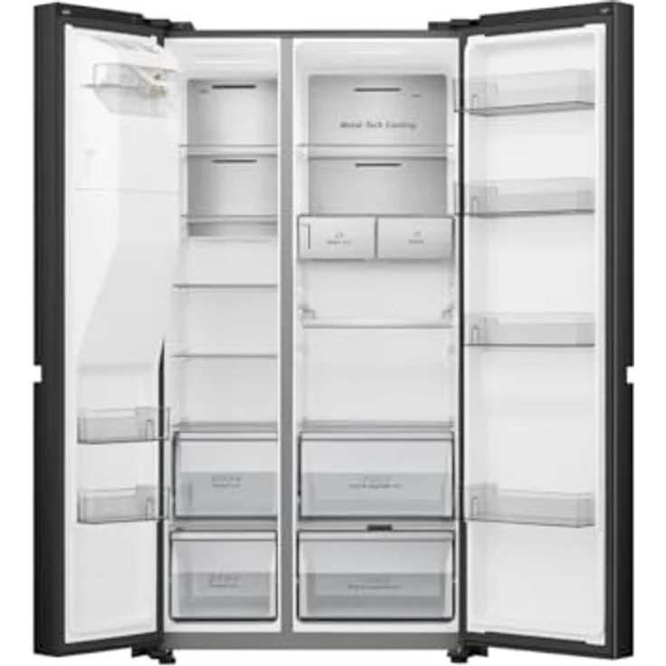 Hisense RS818N4TFC Side by Side – Kühl-Gefrierkombination, EEK C, Eis-Wasserspender, LED Display, Total No Frost, Multi Air Flow, Fast Freeze, schwarz – Bild 2
