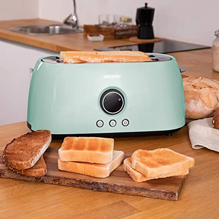 Cecotec Tostadora digital ClassicToast 8000, 2 Extra breiten und langen Schlitzen, 1500W, 6 Bräunungsstufen, inkl. Brötchenaufsatz, blue double  – Bild 7
