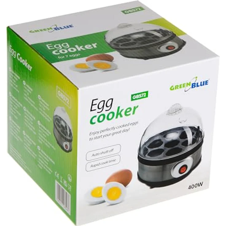 Green Blue GB572 Eierkocher für 1-7 Eier, 400W, inkl. Messbecher mit Eierstecher, Automatische Abschaltung – Bild 2