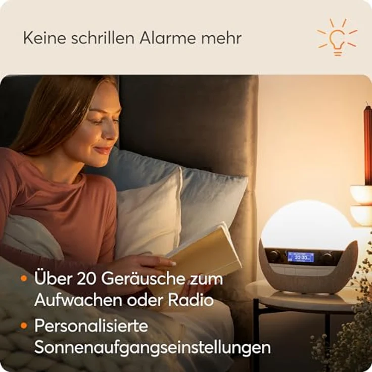 Lumie Bodyclock Luxe 700FM, Lichtwecker mit anpassbarem Sonnenauf- und -untergang, UKW-Radio & Bluetooth Lautsprecher, optimiert für Schlaf mit minimalem Blaulicht – Bild 4