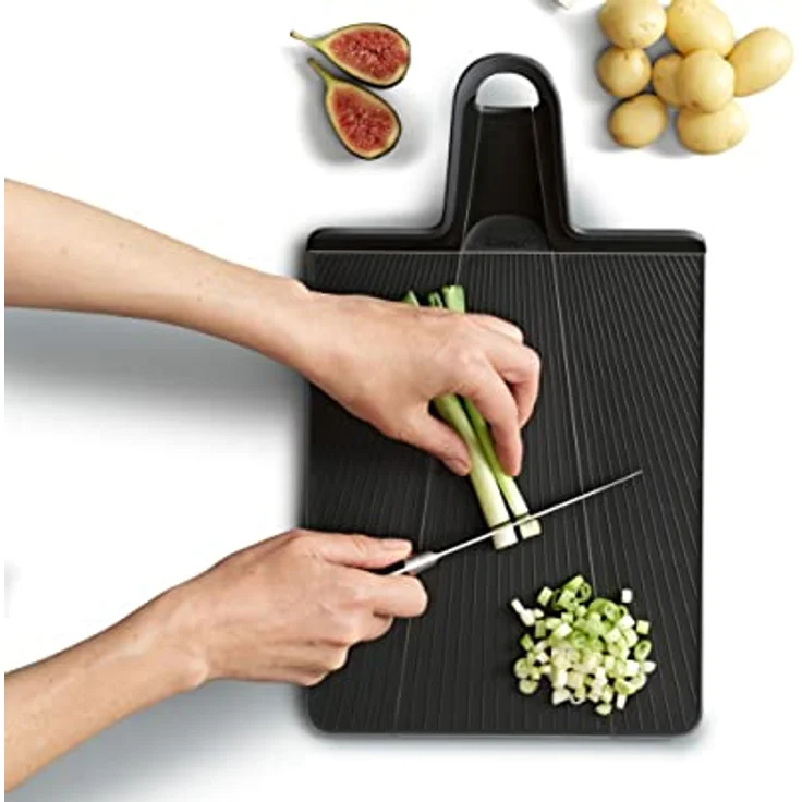 Joseph Joseph Chop2Pot Plus faltbares Schneidebrett mit Griff (groß) - Schwarz – Bild 2