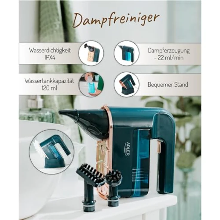 Adler Ad 7050 Dampfreiniger Golden One Size, Hochdruck-Heissdampf ohne chemische Reinigungsmittel – Bild 9