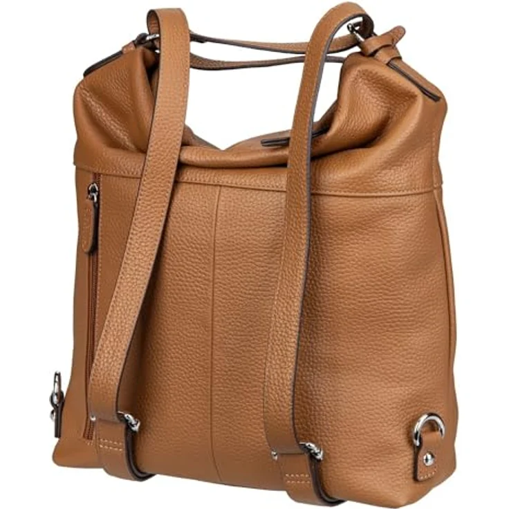 Picard Pure, 2in1 Handtasche und Rucksack aus genarbt Rindleder, Braun – Bild 5