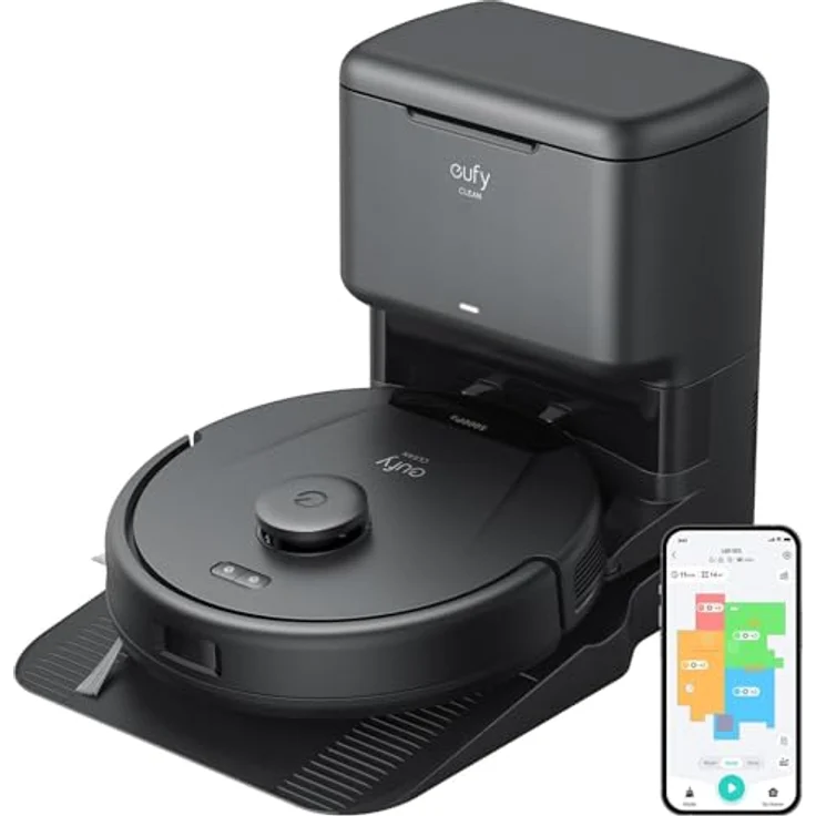 eufy L60 Saugroboter mit Absaugstation, 5.000Pa Saugkraft, Anti-Haar-Verwicklung, iPath-Laser-Navigation, 60 Tage selbständige Reinigung – Bild 1