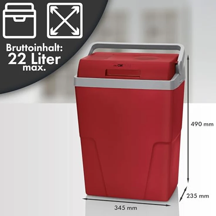 Clatronic KB 3713 thermoelektrische Kühlbox, A++, 25L, Energiesparfunktion, rot – Bild 8