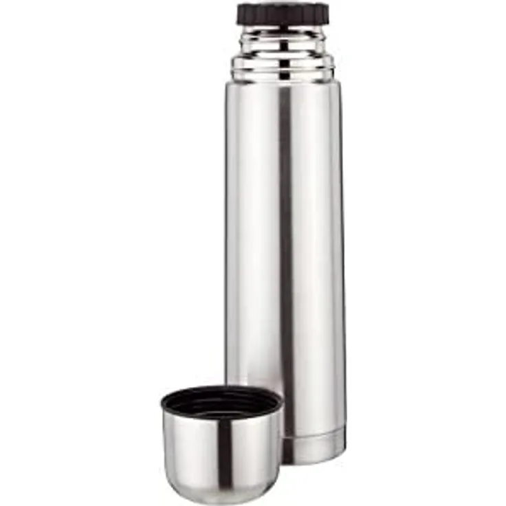 Riess-Kelomat Isolierflasche Edelstahl, 1 Liter, mit Schraubverschluss, rostfrei, Höhe 32 cm