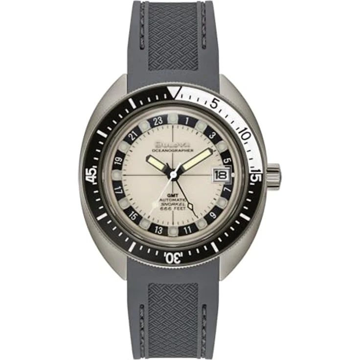 Bulova Herren-Armbanduhr Automatik GMT Grau Oceanographer 98B407 – Bild 1