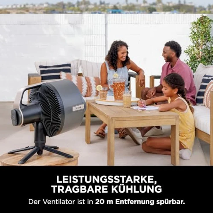 Shark FlexBreeze Pro Mist Akku-Ventilator mit Sprühsystem, tragbarem Sprühtank, 20 m, 5 Geschwindigkeitsstufen, leise, Fernbedienung, Anthrazit – Bild 3