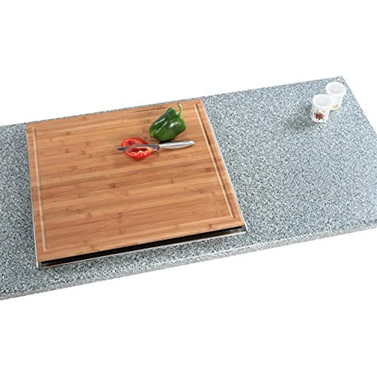 Neustanlo XXL Schneide- und Abdeckplatte Ceranfeldabdeckung Bambusholz Holz 56x50x4 cm – Bild 4