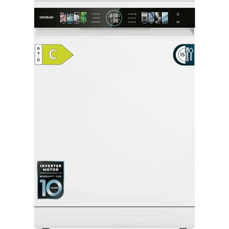 Cecotec Bolero Aguazero 6620, Geschirrspüler mit 15 Maßgedecken, 8 Programmen und Turbo-Trockenfunktion, Weiß – Bild 1