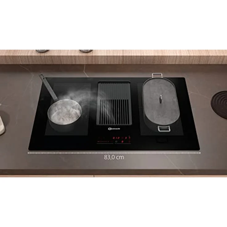Bauknecht BVH80 Venting Flexi Induktions-Kochfeld mit integriertem Dunstabzug / 83 cm/Booster-Funktion/Kindersicherung/CombiDuo/Restwärmeanzeige/Flächenbündiges Design/Touch-Control – Bild 3
