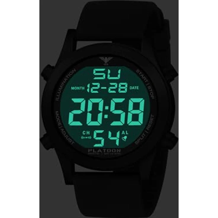KHS Digital-Herrenuhr Platoon Schwarz Silikonband PLABSD.SB – Bild 6