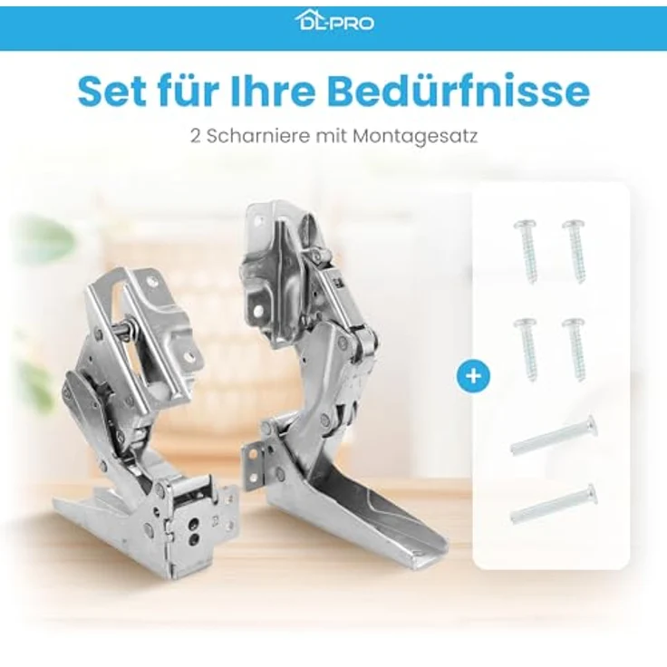 DL-pro Türscharnier Set oben + unten für Whirlpool Bauknecht Ignis 481231018626, Indesit Hotpoint C00312450, 2 Scharniere mit Montagesatz, robust und langlebig – Bild 3