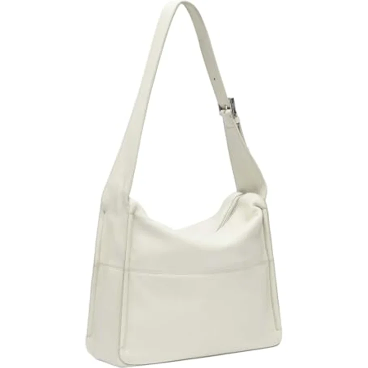 Liebeskind Berlin Sky Hobo Bag, Damen Handtasche aus natürlich genarbtem Leder, beige, mit verstellbarem Schultergurt und Reißverschlussfächern – Bild 2