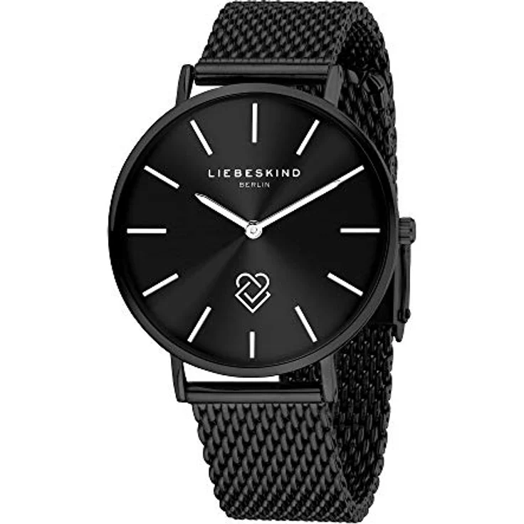 Liebeskind Berlin LT-0251-MQ Damen Analog Quarz Uhr mit Edelstahl Armband, IP Schwarz, 38 mm, kratzunempfindliches Mineralglas, Wasserdicht bis 5 bar – Bild 2