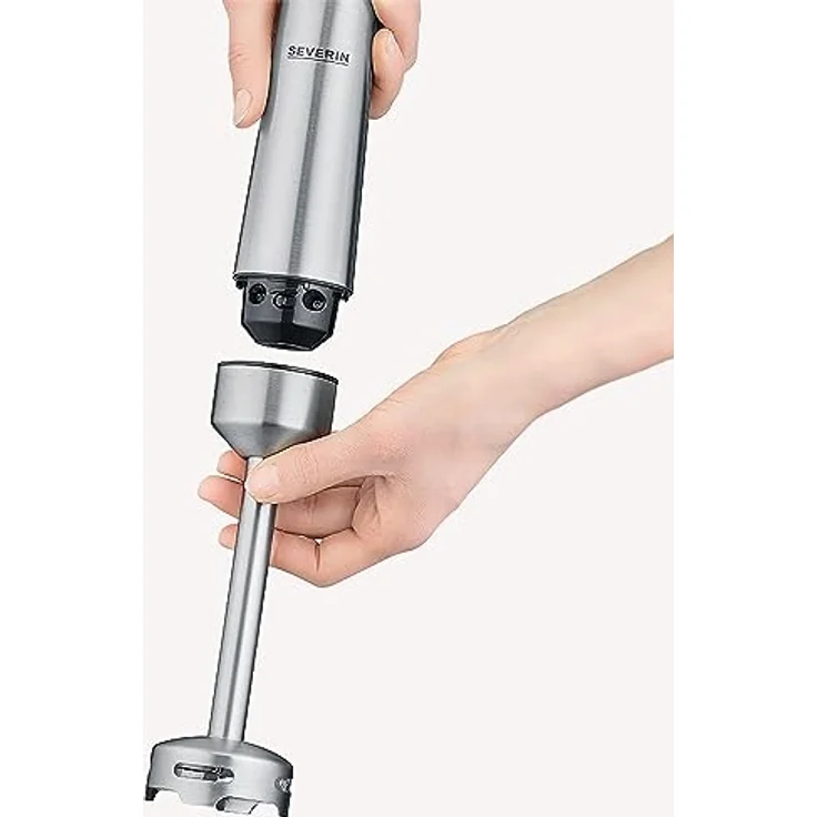 Severin 3773 Stabmixer, 1000W, Mixstab mit 4-Klingen-Edelstahlmesser, abnehmbarer Pürierstab mit Mixbehälter, edelstahl – Bild 3