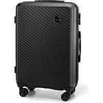 WITTCHEN Mittelgroßer Koffer Circle line - Kollektion aus ABS mit Diagonalen Streifen Glänzend Strukturierten Größe M 65L Schwarz