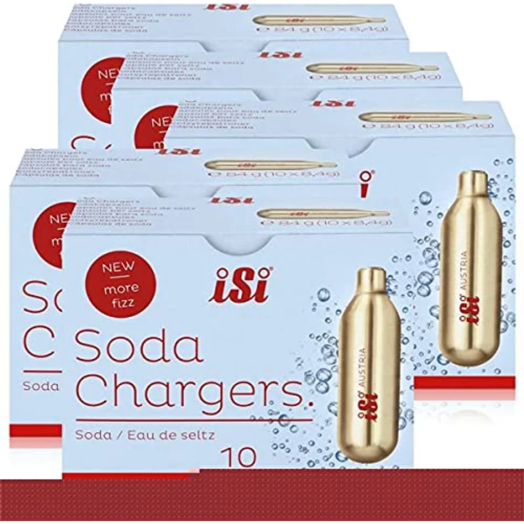 iSi Soda Chargers - 10 Soda-Kapseln für kohlensäurehaltiges Wasser in Gold, 84 g (5er-Packung) – Bild 1