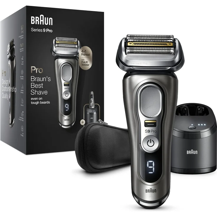 Braun Elektrorasierer Series 9 Pro 9465cc, Wet&Dry, ProLift Trimmer, 5-Stufen-Reinigungs- und Ladestation – Bild 1